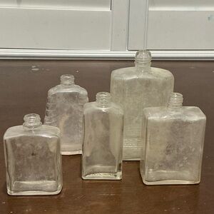 Vintage Clear Glass Bottles Set